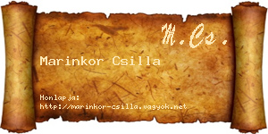 Marinkor Csilla névjegykártya